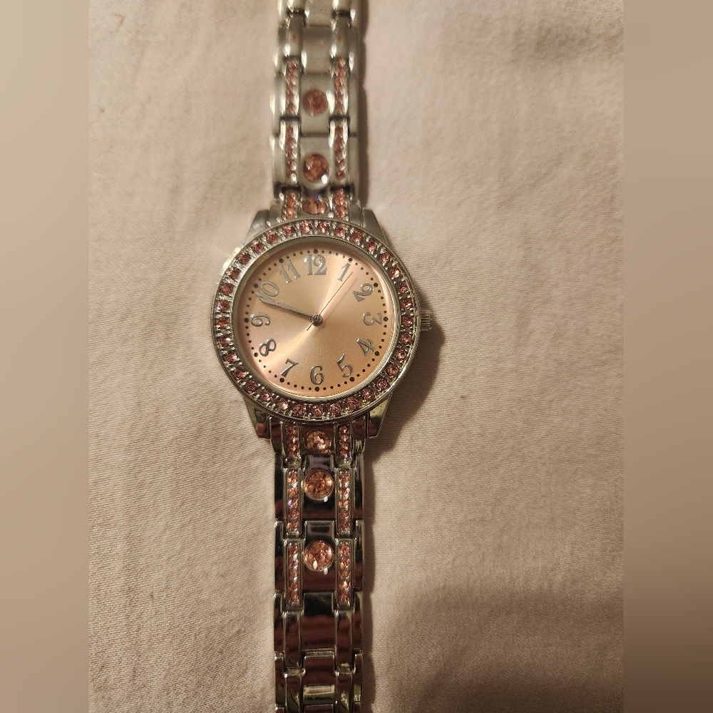 Elegant Silver and Pink Women's Watch